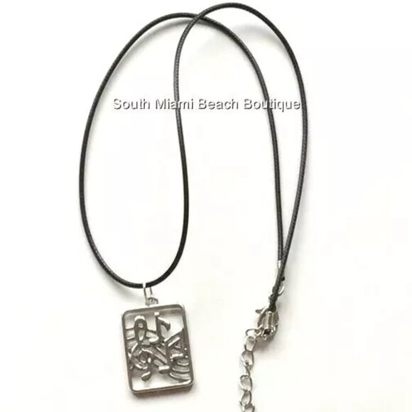 Music Clef Note Necklace Band Singer Musician Teacher Gift Silver Plated 18" - Picture 6 of 10